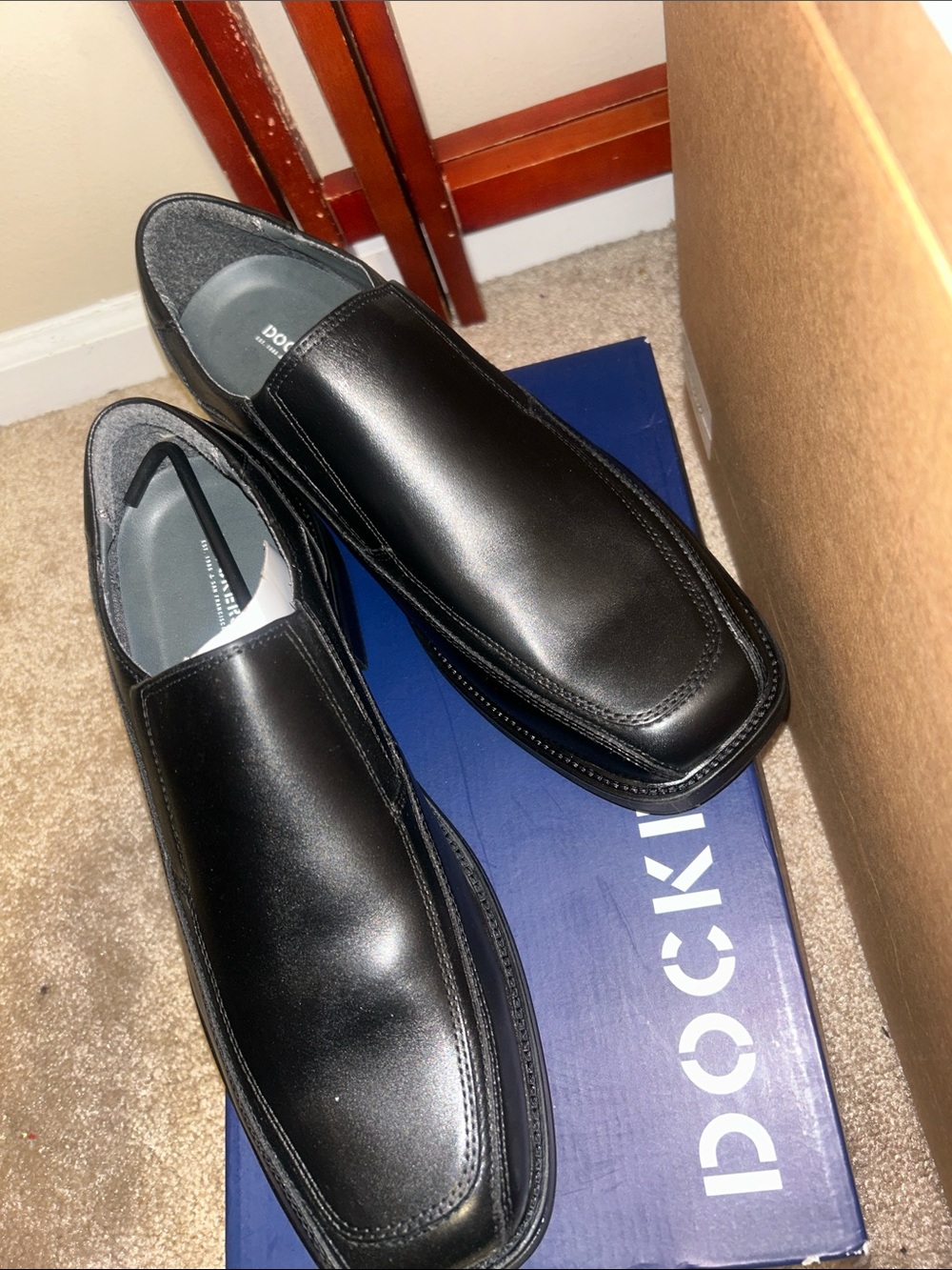 Dockers Black Slip-On Leather Loafers for Men